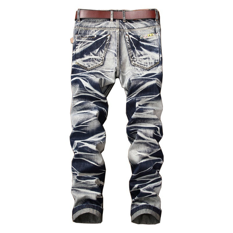 Men's Distressed Straight Leg Jeans