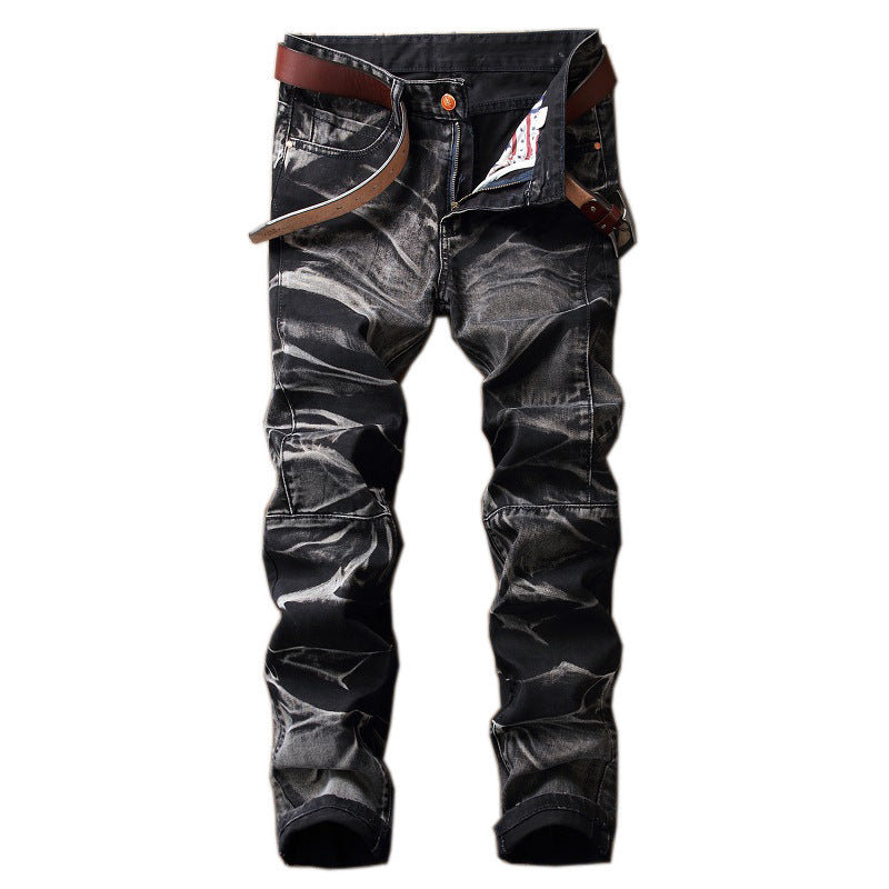 Men's Distressed Straight Leg Jeans