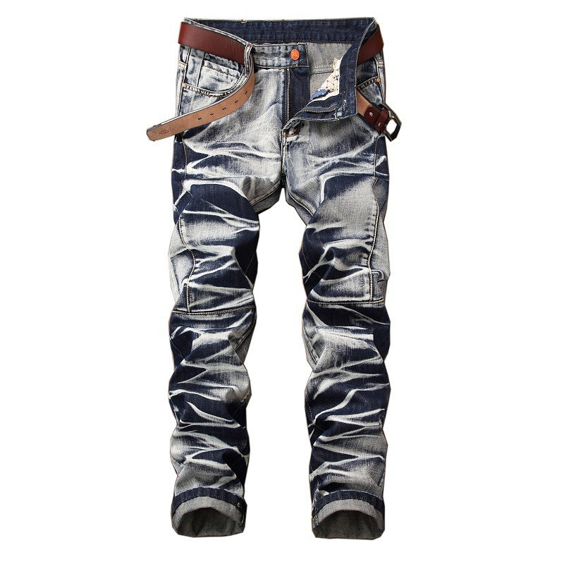 Men's Distressed Straight Leg Jeans