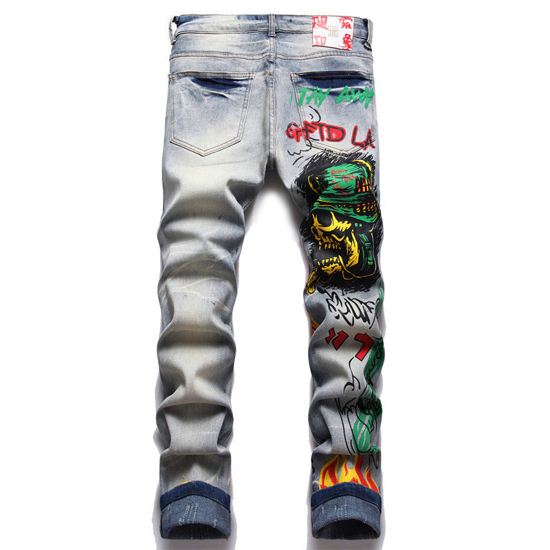 Juniors Print Dye Skinny Jeans