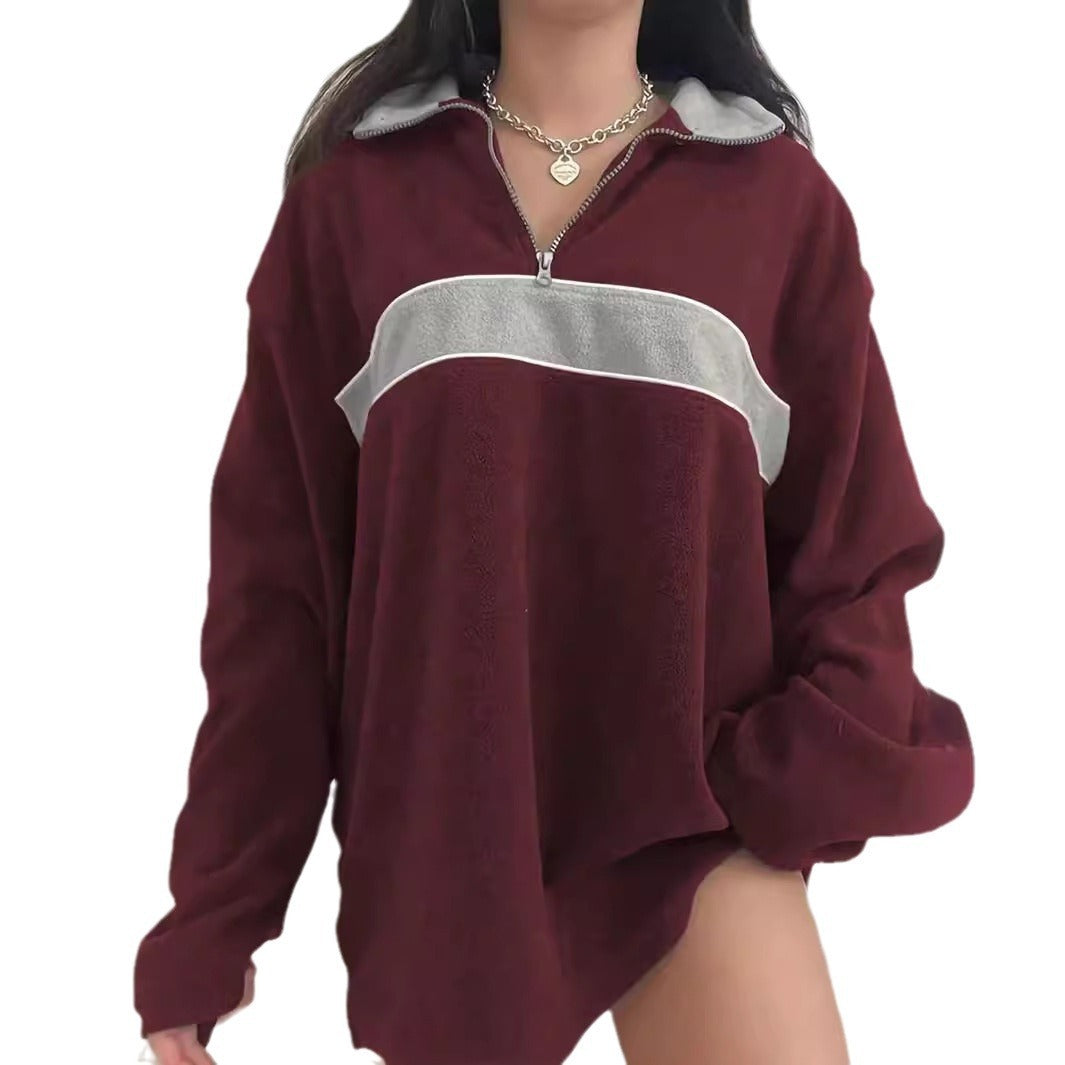 Ladies Oversize Long Sleeve Casual Pullover