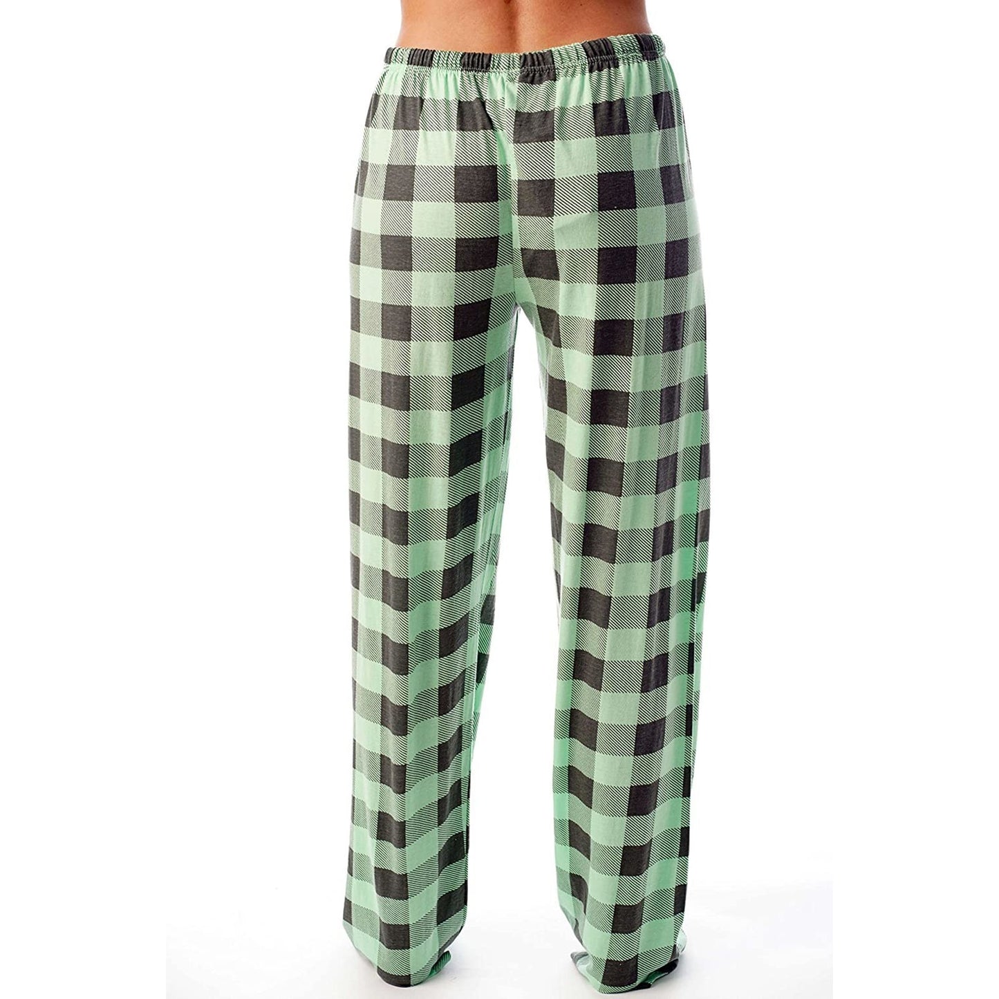 Women's Plaid Print Drawstring Loose Trousers