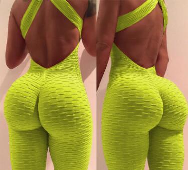 Cross Design Backless Full Yoga Bodysuit