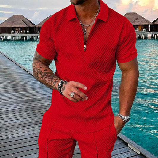 Men's Fashion 3D Printed Short Sleeve Short Set