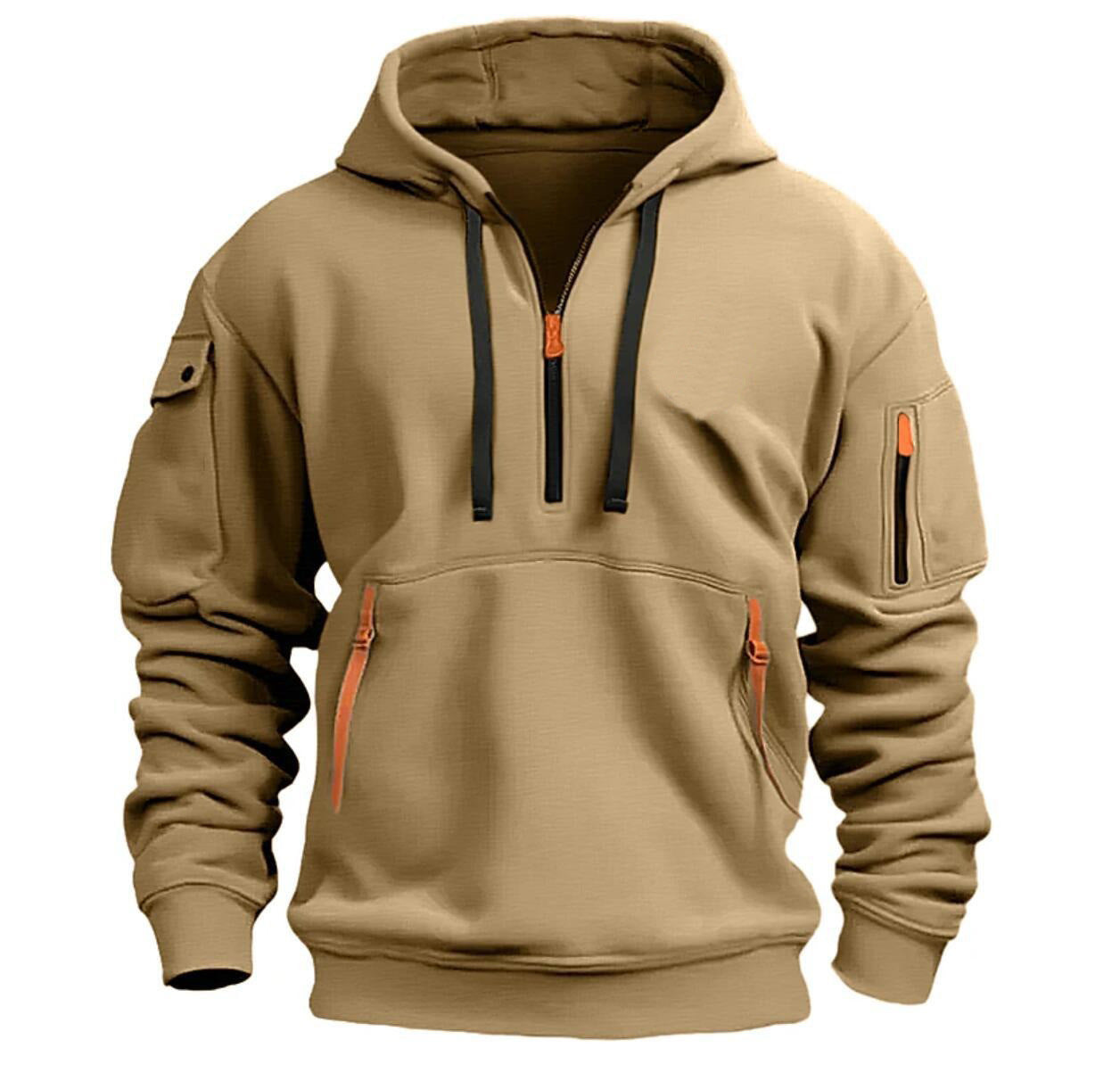 Men's Dropped Shoulder Pullover Hooded Sweatshirt