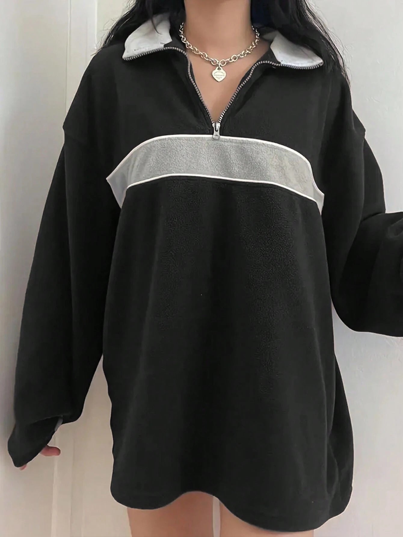 Ladies Oversize Long Sleeve Casual Pullover