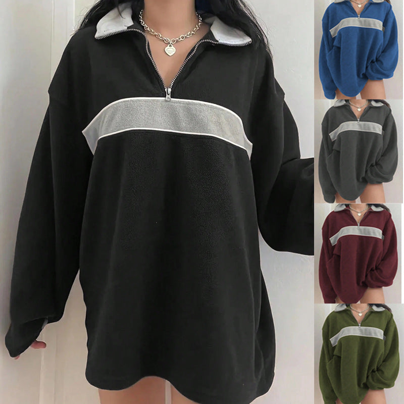 Ladies Oversize Long Sleeve Casual Pullover