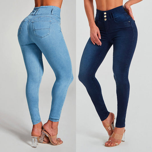 High Waist Hip Lifting Skinny Jeans