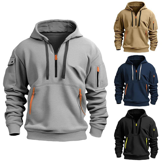 Men's Dropped Shoulder Pullover Hooded Sweatshirt