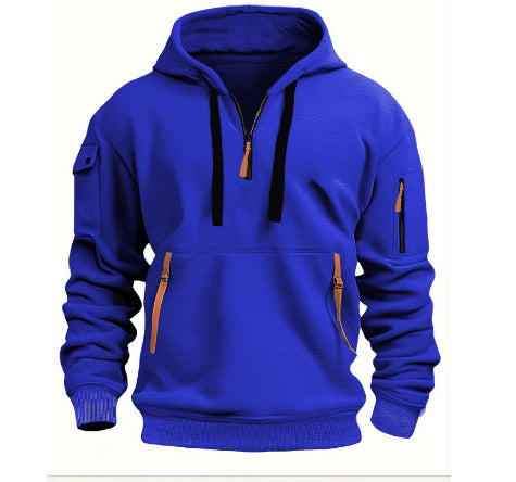 Men's Dropped Shoulder Pullover Hooded Sweatshirt