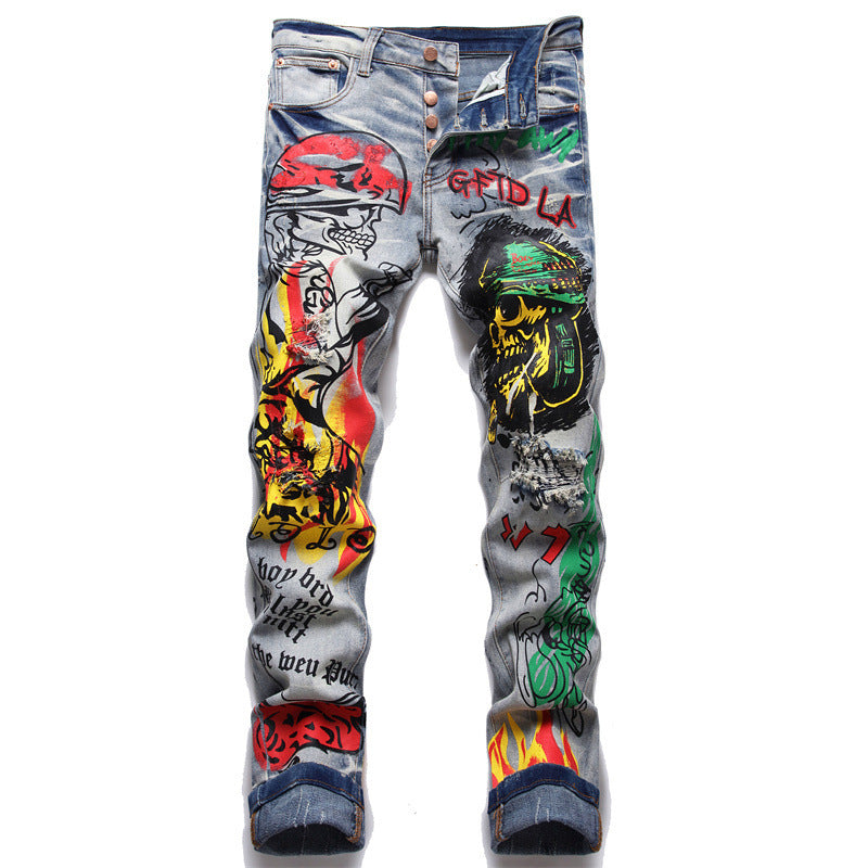 Juniors Print Dye Skinny Jeans