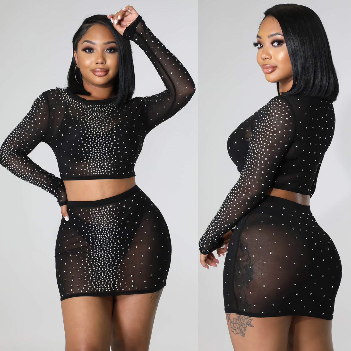 Excuse Me Sexy Mesh Skirt Set