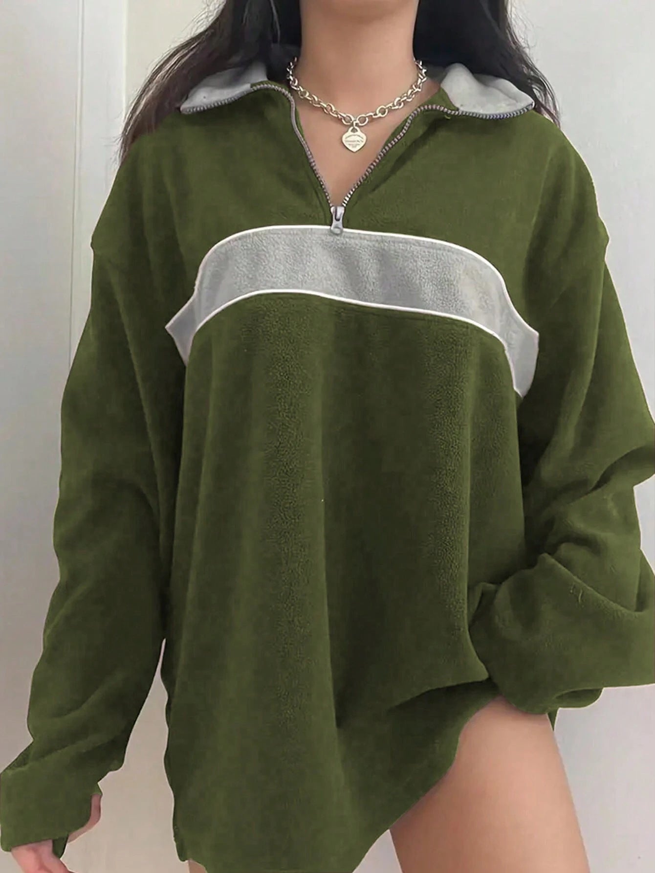 Ladies Oversize Long Sleeve Casual Pullover